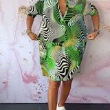 Diane - שמלה צבעונית עם מחשוף