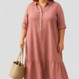 באלנה | שמלת כיסוי בטן עם כפתור חצי