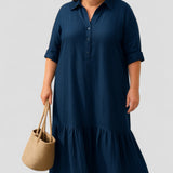 באלנה | שמלת כיסוי בטן עם כפתור חצי