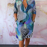 Diane - שמלה צבעונית עם מחשוף