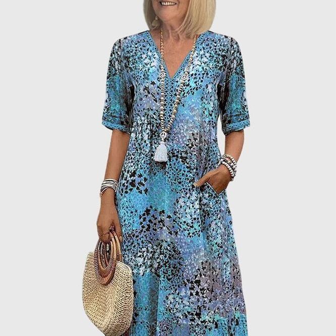 שמלת מידי פרחונית אלגנטית של Noa