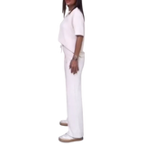 סט תואם אלגנטי עם שרוולים קצרים בגוון אחיד