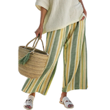 איילה | סט פשתן מלוטש עם פרטים פסים