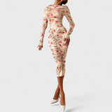 שמלת מידי פרחונית עם קפלים של יעל