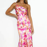 Cynthia - שמלת סאטן פרחונית