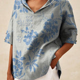 אנדראה | טופ אלגנטי עם צווארון V