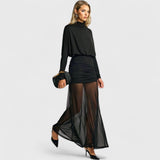 שמלת מקסי שכבתית של טול של אליאנה