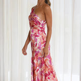 Cynthia - שמלת סאטן פרחונית