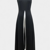 אלישיה סט ביכolor אלגנטי ללא שרוולים עם מכנסיים רחבים