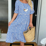 Mariam - שמלת מידי עם שרוולים קצרים