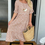 Mariam - שמלת מידי עם שרוולים קצרים