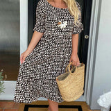 Mariam - שמלת מידי עם שרוולים קצרים