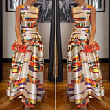 Vivien - שמלת מקסי עם הדפס גיאומטרי