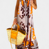 וילמה שמלה עם הדפס טרופי וגב פתוח