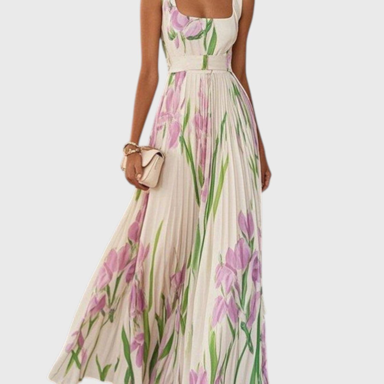 שמלת פרחונית לבנה של יעל