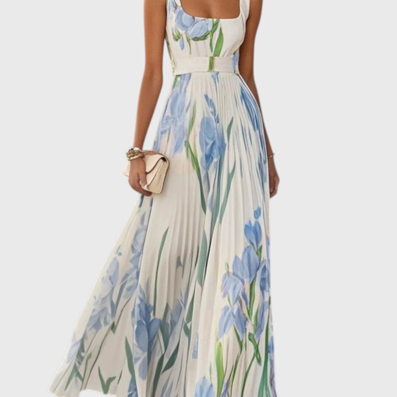 שמלת פרחונית לבנה של יעל