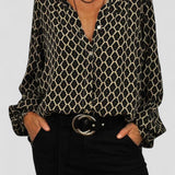 חולצת בלוז V-צוואר עם אלגנטיות